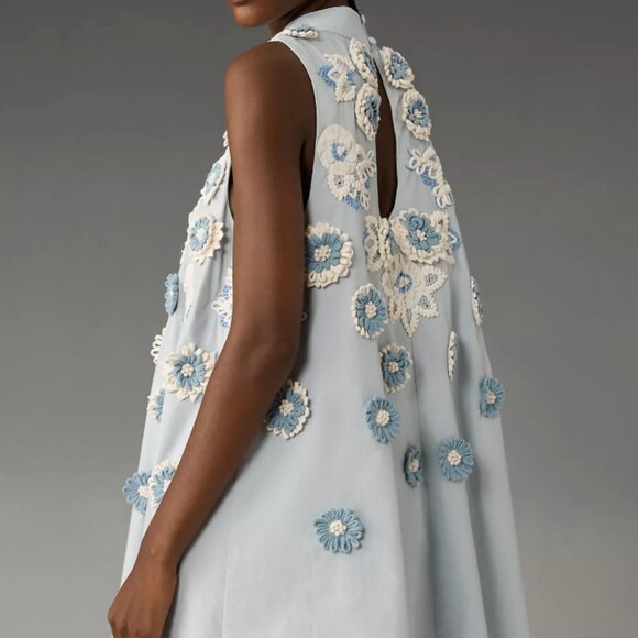 Anthropologie Blue and White Floral Dress New without tags! - Picture 6 of 6